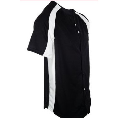 Youth Full Button 10 Oz. Stretch Double Knit Pro-Style Baseball Jersey Shirt w/ Contrast Sleeve