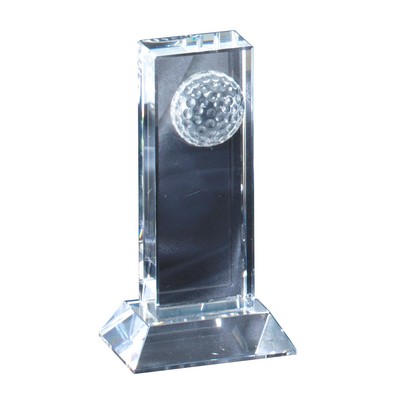 Optic Crystal Golf Tower Award - 6'' h