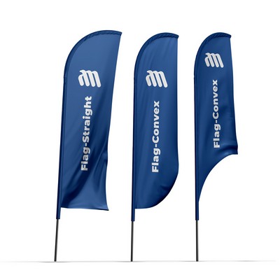 15' Advertising Flag with Ground Spike or Cross Base – Free Shipping (Single-Sided Print)