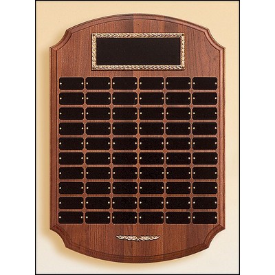 Solid Walnut Perpetual Plaque, 14 x 20", 60 plates