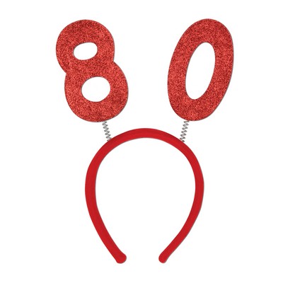 Numbered Glittered Boppers Headband