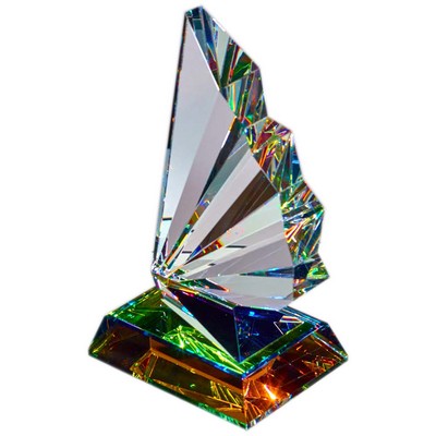 Large Optic Crystal Fanfare Spectra Color Crystal