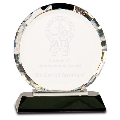 Atwater Circle Crystal Oval Award, 6"H