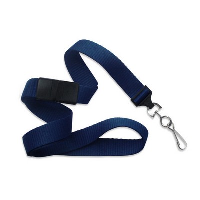 5/8" Blank Breakaway Lanyard w/Swivel Hook (Navy Blue)