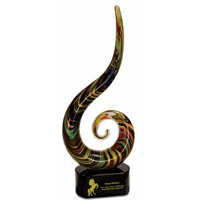 15 1/2" Color Swoop Art Glass Award