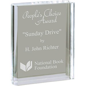 3 3/4" x 5" Clear Crystal Book Award