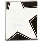 6 1/4" Silver/Black Glass Star Award