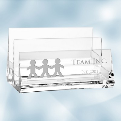 Acrylic 2-Tiered Business Card Holder