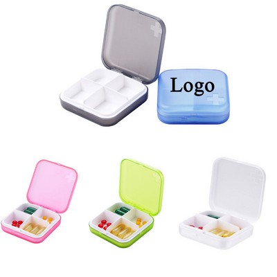 4 Grid Mini Traveling Portable Plastic Medicine Storage Box