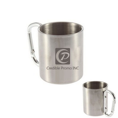 Stainless Steel Camping Mug With Carabiner