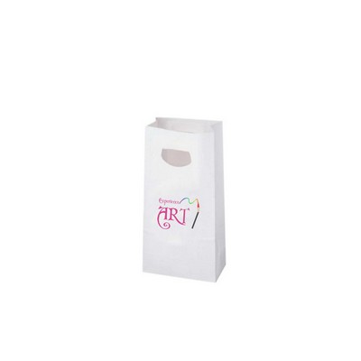 White Kraft Die Cut Handle Paper Bag - Digital Print (7 1/8" x 3 ¼" x 10 ¾")