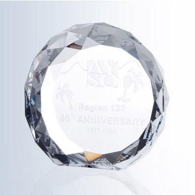 Gem-Cut Circle Optic Crystal Award - Small