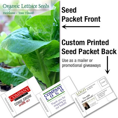 Organic Lettuce Seed Packet / Mailable Seed Packet - Custom Printed Back