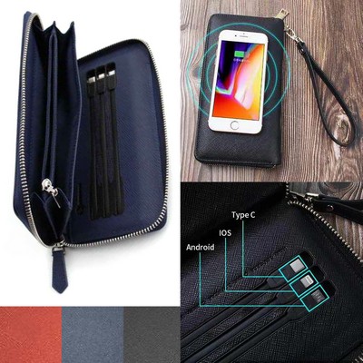 Wireless Charger Smart Rechargeable Wallet with 6,000 mAh