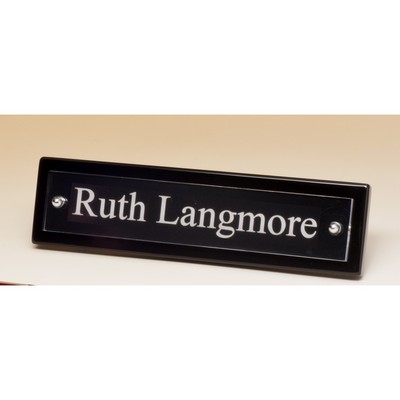 Black-Piano Finish Nameplate with Acrylic Engraving Plate