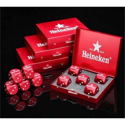 Set Of Five Aluminum Alloy 16 mm Dice w/Case