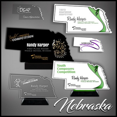 8" Nebraska Black Budget Acrylic Award