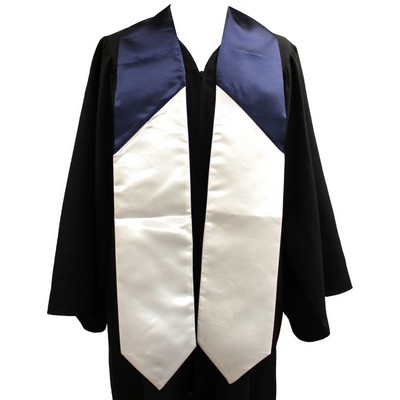 Navy/White 72" Graduation Stole 2-pc Construction