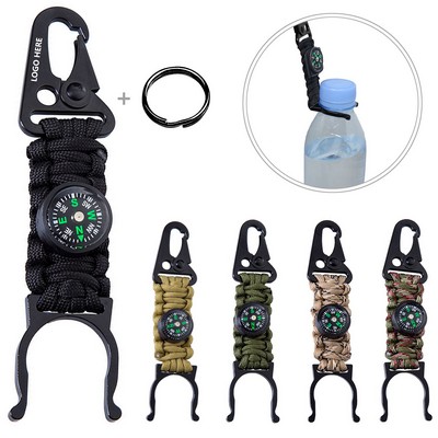 Key Chain Compass Survivor Rope w/Bottle Holder