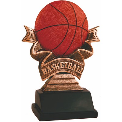 5 1/2" Basketball Ribbon Resin