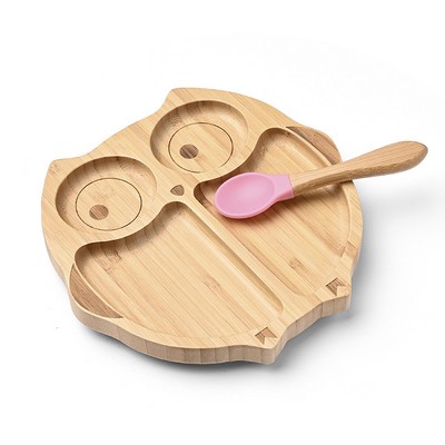 Natural Bamboo Toddler Plates For Stay Put Feeding