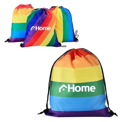 LGBTQ Rainbow Drawstring Backpack