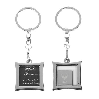 Square Shaped Mini Metal Photo Frame Key Chain