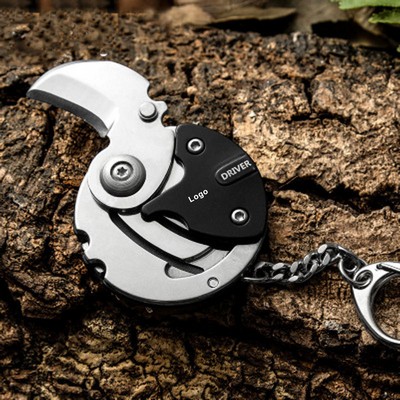 Coin Knife Keychain Tool Folding Pocket Knife With Utility Blade