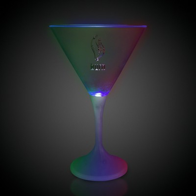 7 Oz. Laser Engraved Light-Up Martini Glass w/White Base