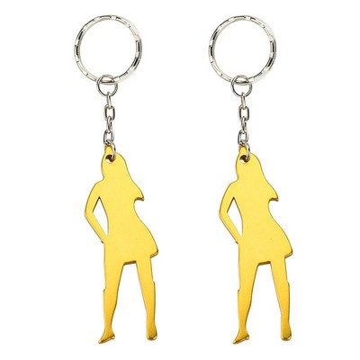 Beauty Woman Bottle Opener Keychain