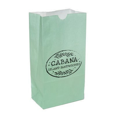 5" x 9.75" x 3.125" One-color Colored Paper Bag Green