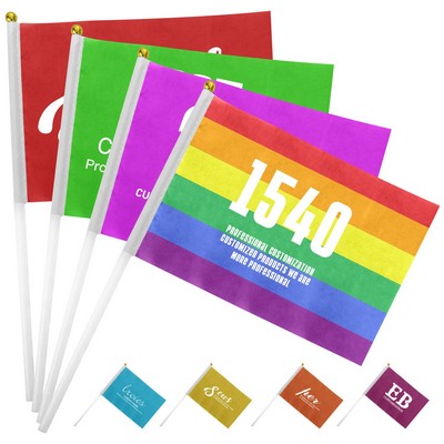 Full-Color Hand Held Polyester Mini Stick Flags