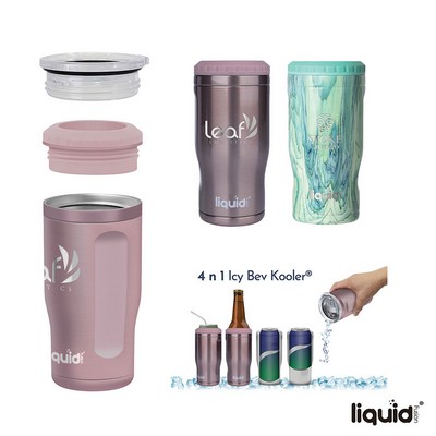 Liquid Fusion Icy Bev Kooler 4-In-1 Double Wall Stainless Steel Can Cooler / Tumbler