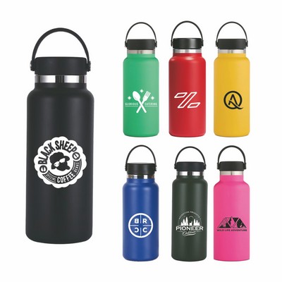 32 Oz. Stainless Steel Wide Mouth Flask Bottle w/Flex Cap