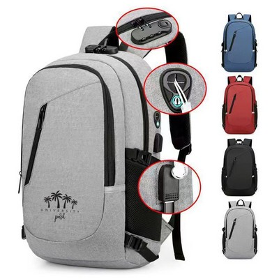 Business Anti Theft Laptops Backpack with USB Charging Port