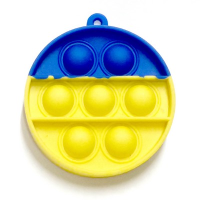 Round Shape Pure Color Push Pop Key Chain