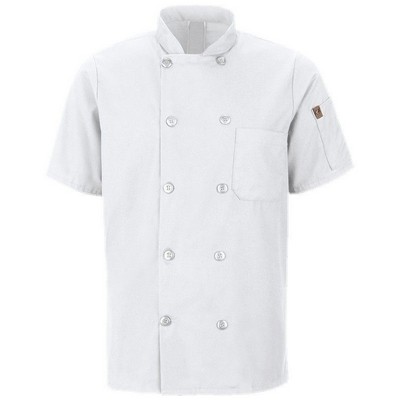 Red Kap™ Men's Short Sleeve Chef Coat w/OilBlok & MIMIX™ - Ten Button - White