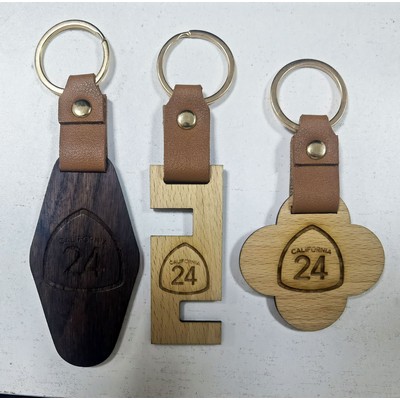 Engraved Hardwood Keychain