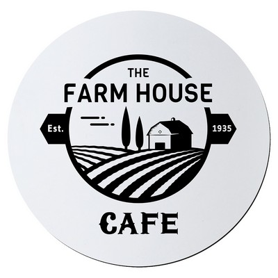 3 3/4" Round White/Black Silicone Coaster