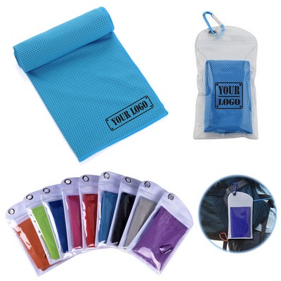 Cooling Towel With Carabiner Pouch