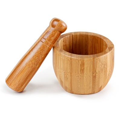 Bamboo Mortar Pestle