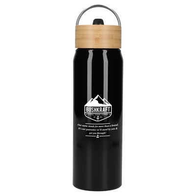 Billy 26oz Eco-Friendly Aluminum Bottle W/ FSC® 100% Bamboo Lid