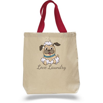 12 oz Cotton Canvas Tote Bag - 15"W x15"H x 3"D x 20"Handle