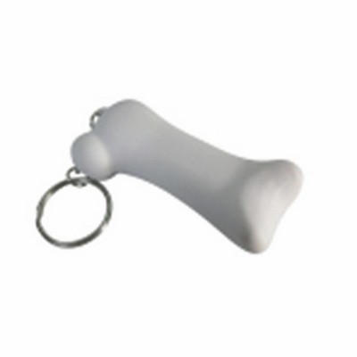 Bone Shaped Stress Ball With Keychain