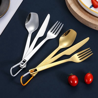 Portable Stainless Steel Camping Cutlery Set