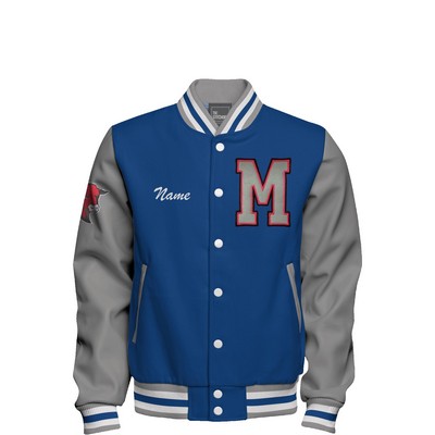 Leather And Wool Varsity Letterman Jacket