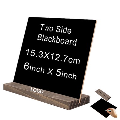 Mini Tabletop Chalkboard Signs with Wood Base