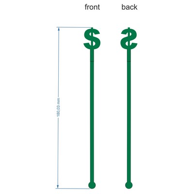 Dollar Sign Cocktail Stirrer