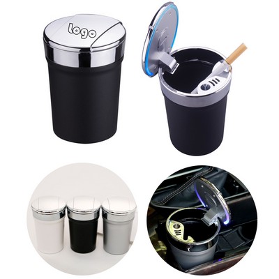 Portable Vehicle Ash Container with Stylish Blue Lighting