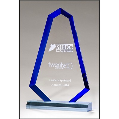 Flame Acrylic Award w/ Blue Accented Bevel, 9 3/4"H